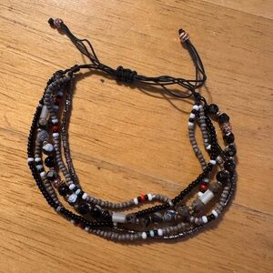 Multi Strand Beaded Adjustable Bracelet